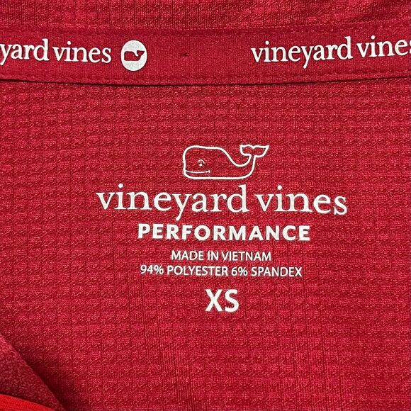 Vineyard Vines Performance Red Quarter Zip Pullover size XS - Picture 4 of 6